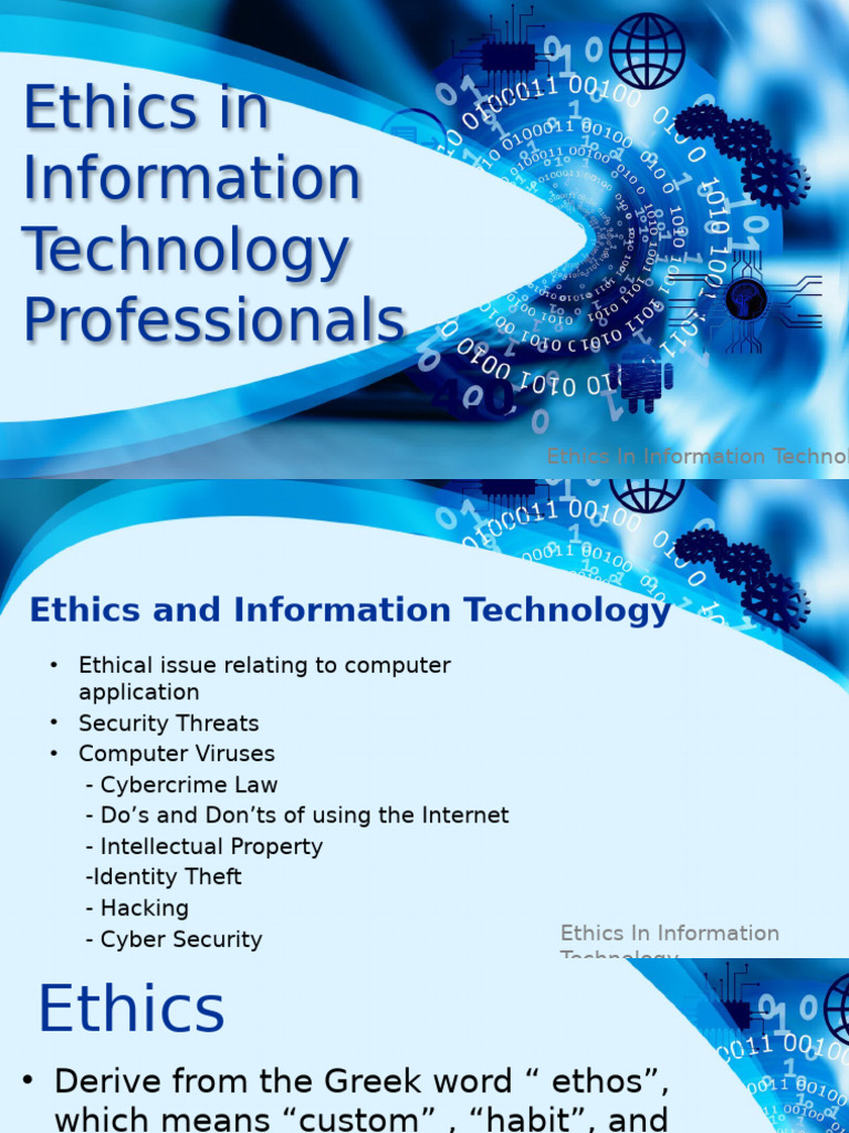 Chapter 3 1ethics in Information Technology | PDF | Security | Computer ...