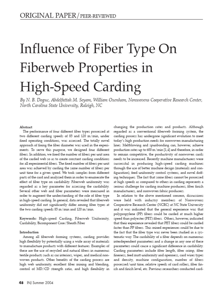 CaRD | PDF | Fibers | Nonwoven Fabric