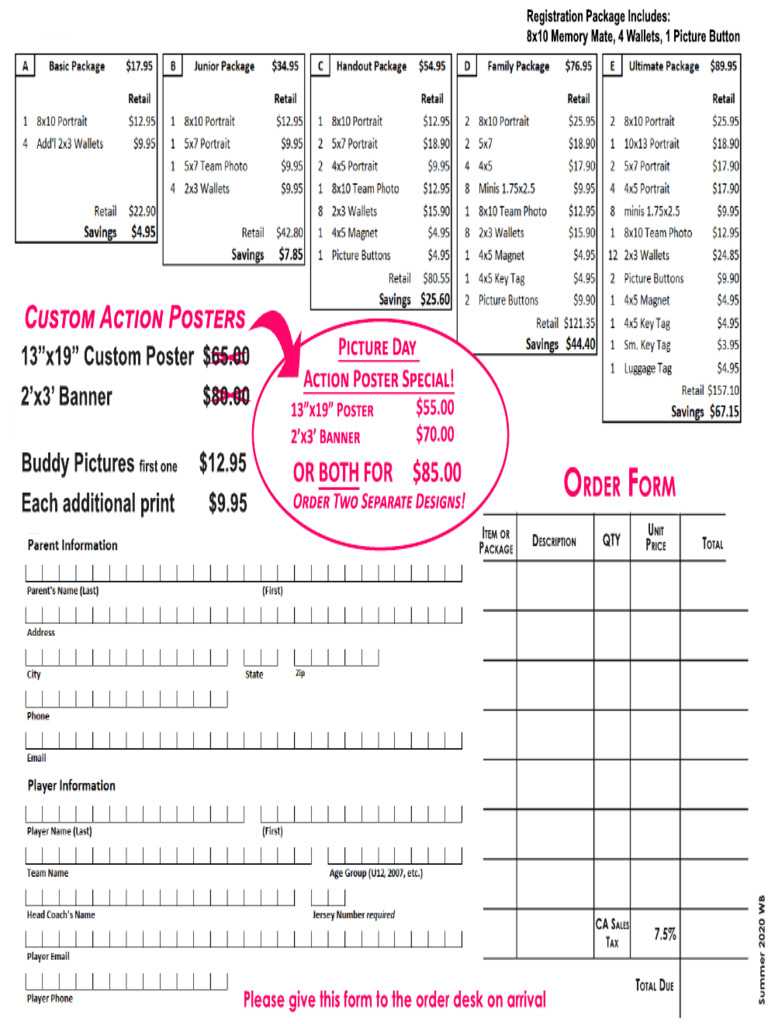 Custom Order Form for Summer 2020 | PDF