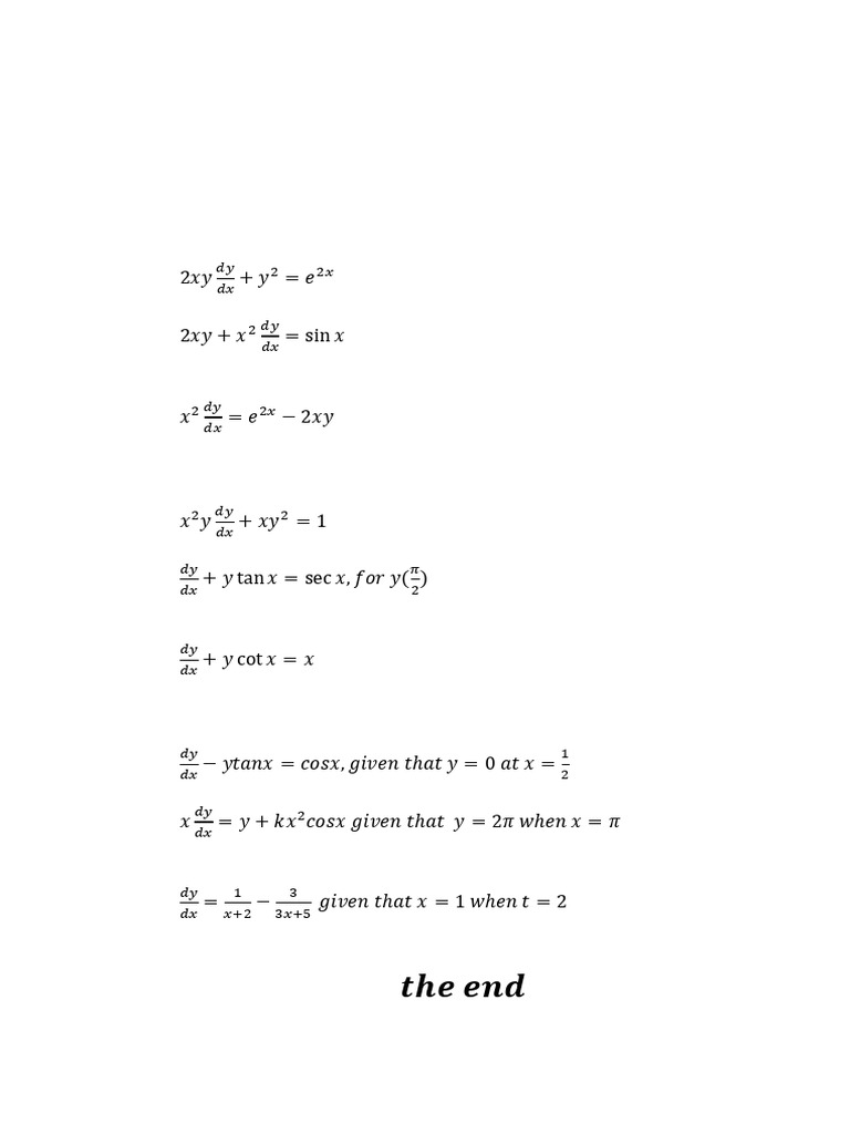 Differential Equations Practice Test | PDF