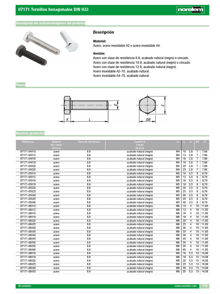 Tornillos Pesados De Rosca Completa, Tuerca De Perno Y Cabeza Hexagonal