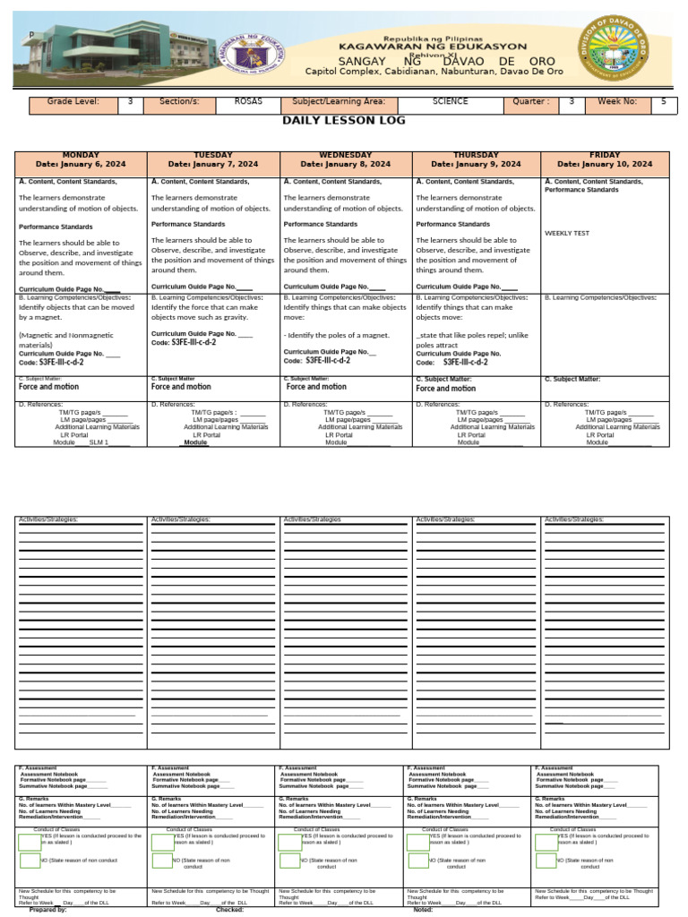 Grade 3 Science Daily Lesson Log | PDF | Symmetry | Shape