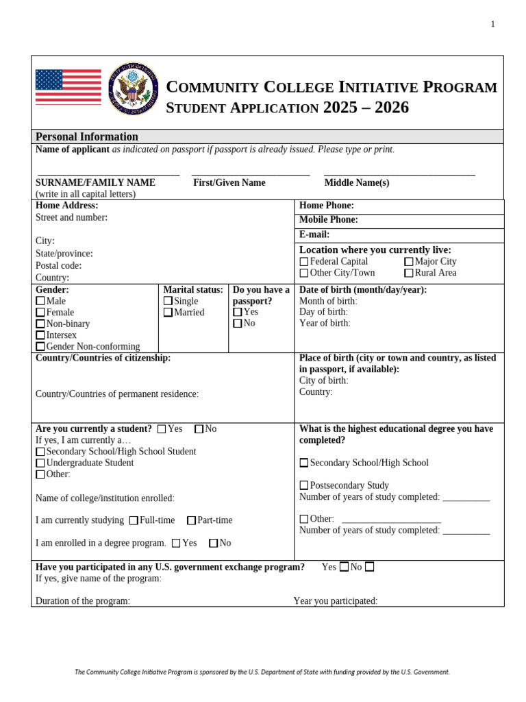 CCI Program 2025-2026 Application Guide | PDF | Test Of English As A ...