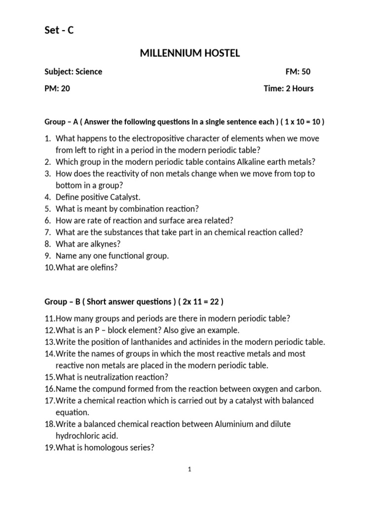 Class 10 Set C | PDF