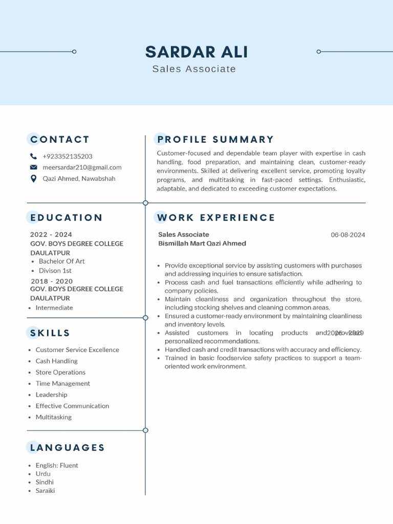 Blue Simple Professional CV Resume | PDF