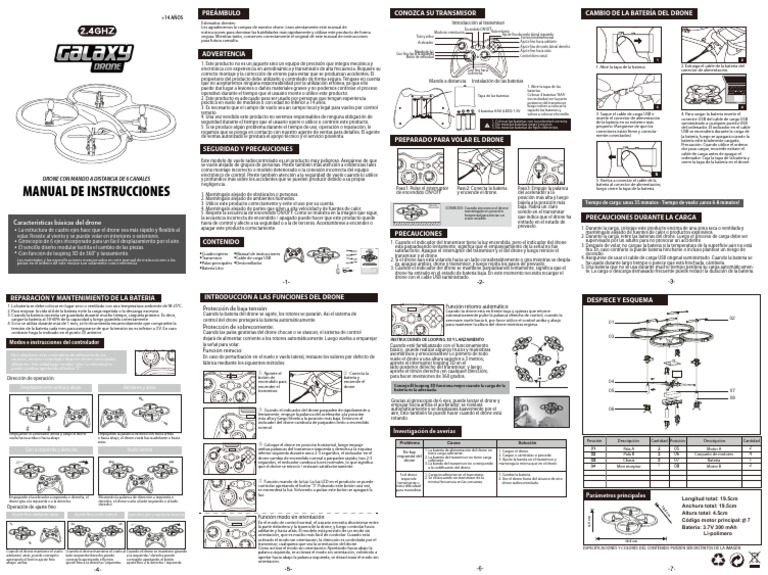 Dron Instrucciones | PDF | Conector eléctrico | Vehículo aéreo no tripulado