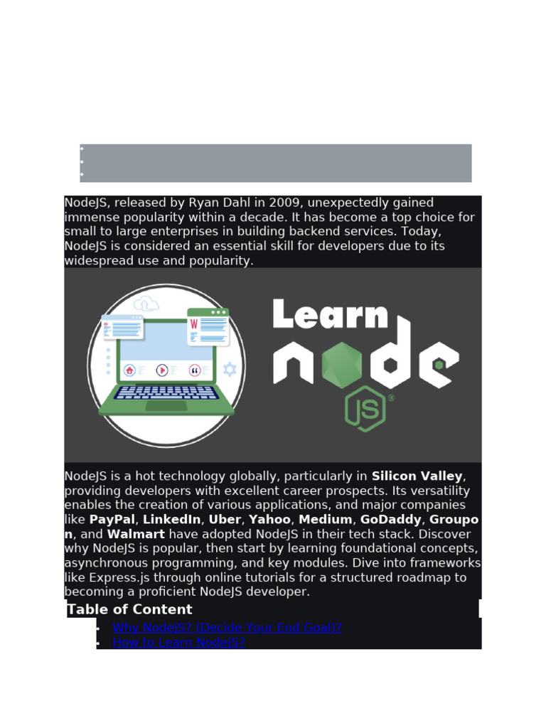Node JS Road Map | PDF | Computing | Software