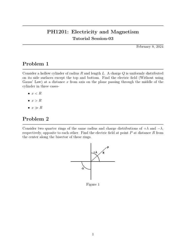 Electricity and Magnetism Problems | PDF