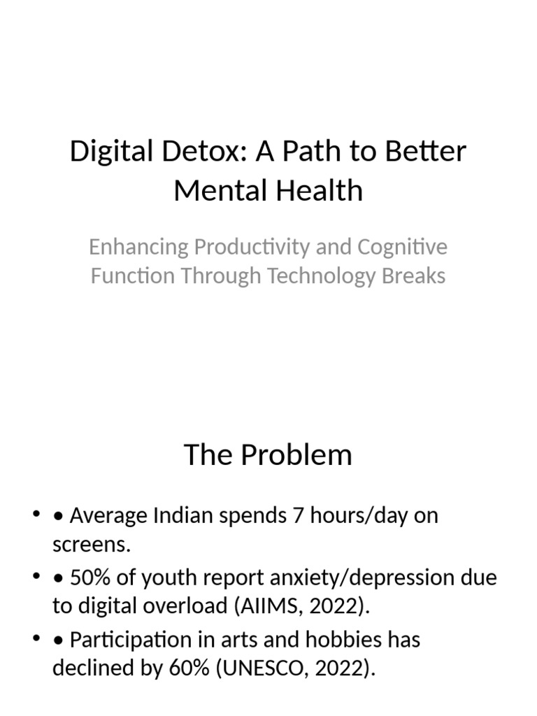 Digital Detox for Mental Health Improvement | PDF