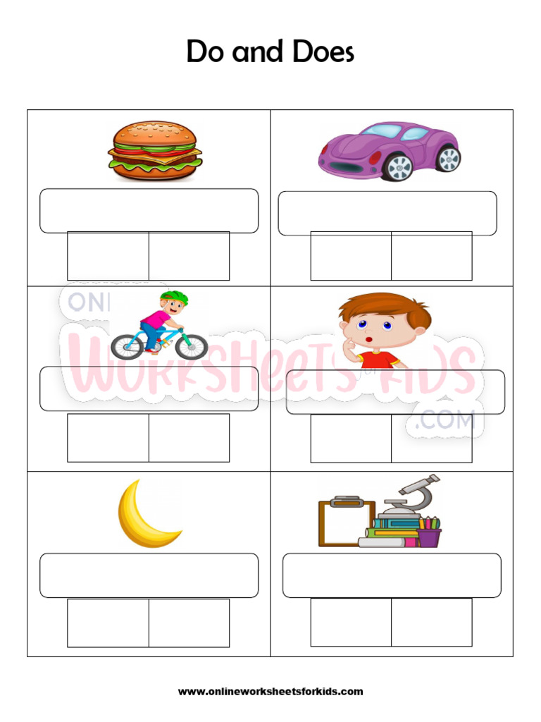 Do and Does Worksheet for Kids | PDF