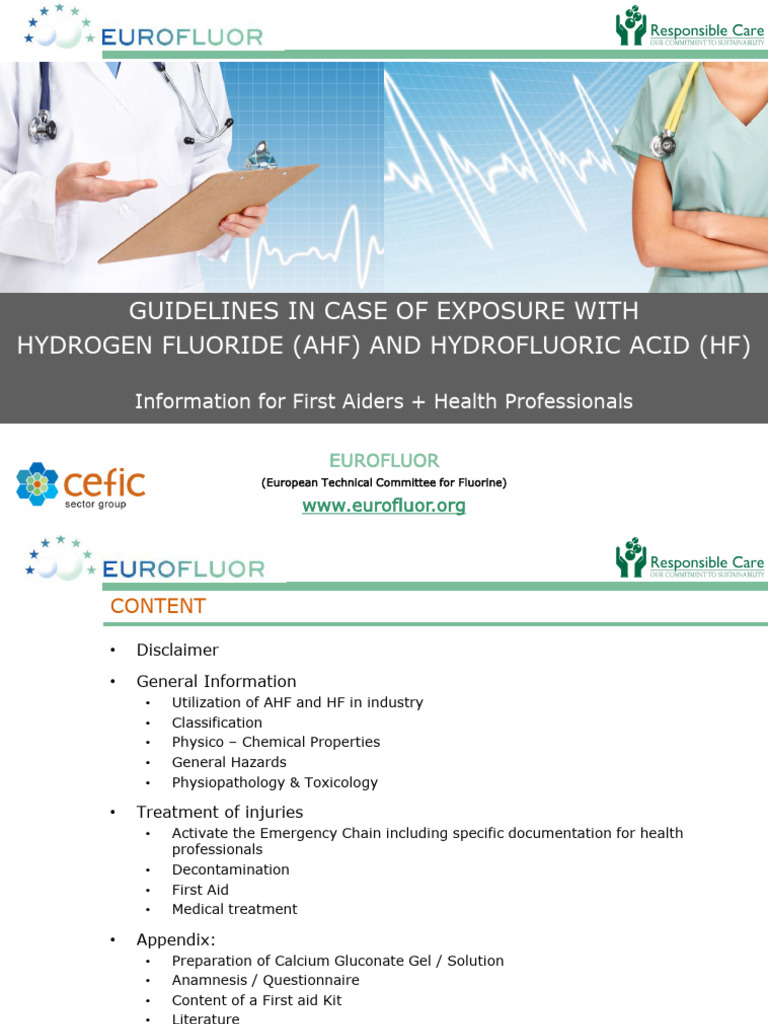 Hydrogen Fluoride Exposure Guidelines | PDF | Fluoride | Fluorine