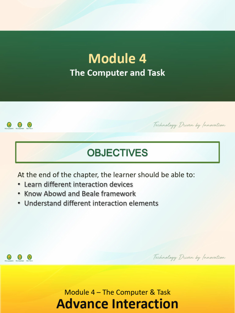 M4 - The Computer and Task | PDF | Input/Output | Virtual Reality
