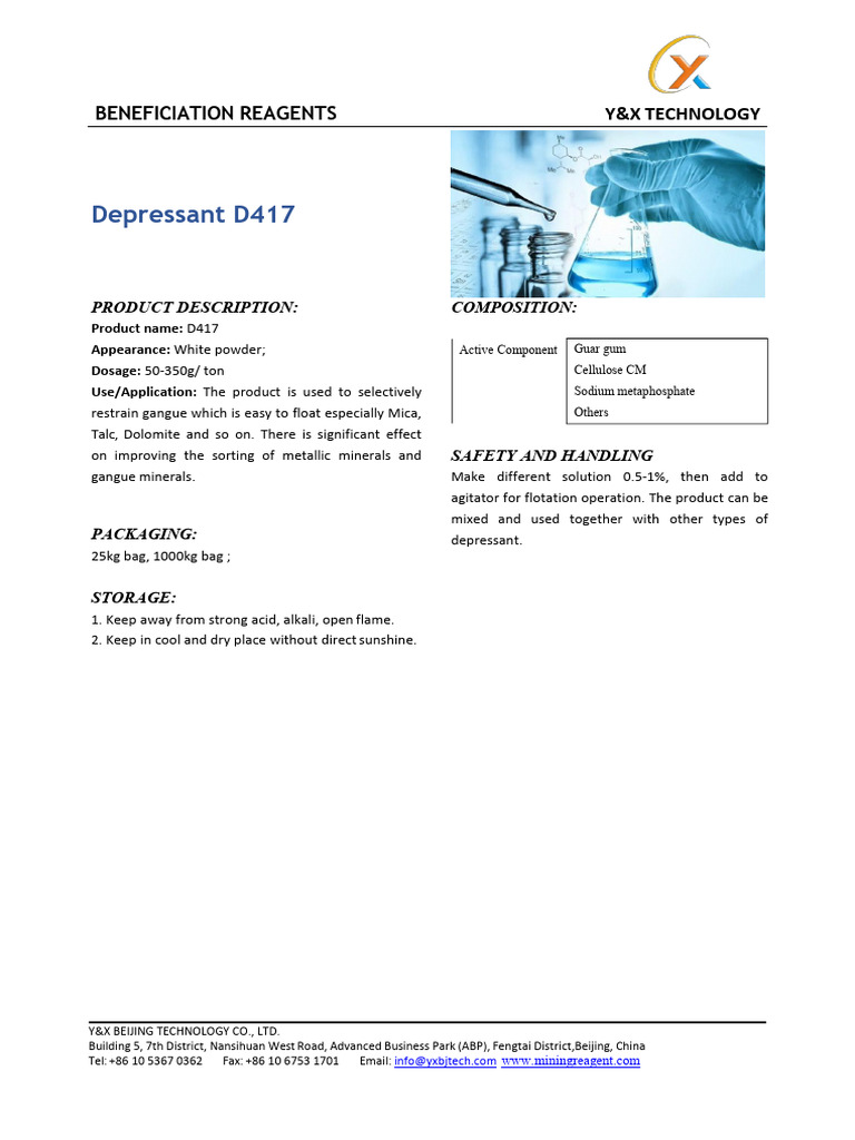 D417 Depressant Datasheet | PDF