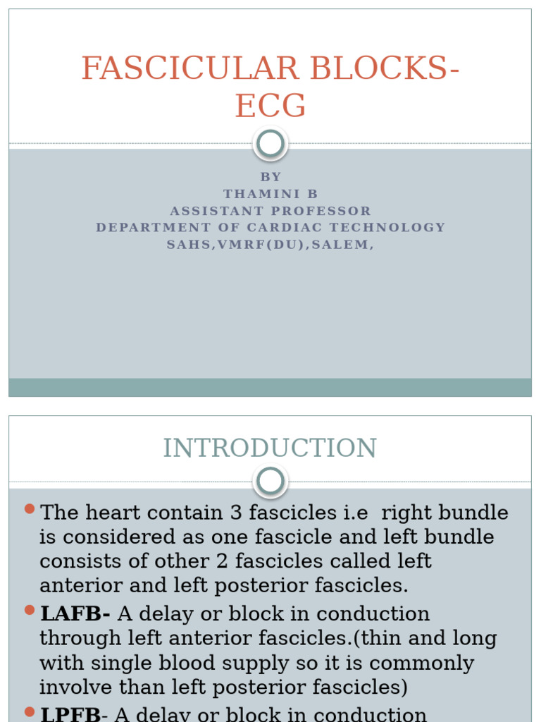 Fascicular Blocks in ECG Analysis | PDF | Electrocardiography | Heart