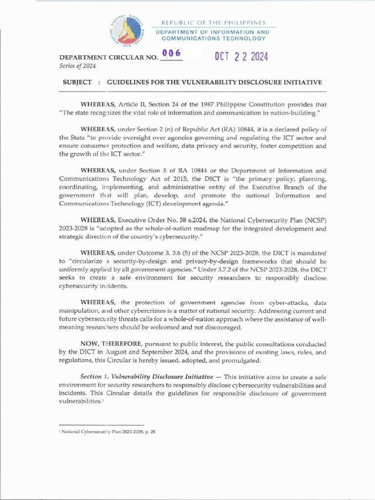 Department Circular No. 006 S. 2024 | PDF