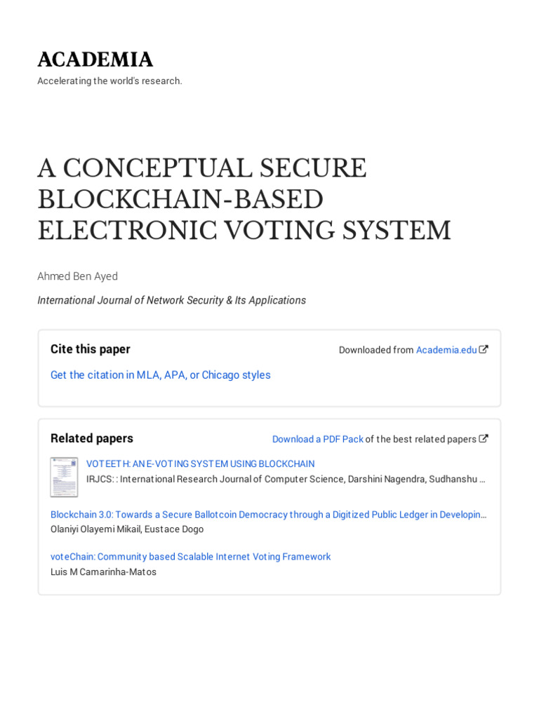 Blockchain Voting System20200318 112191 Yzyxvw With Cover Page v2 | PDF ...