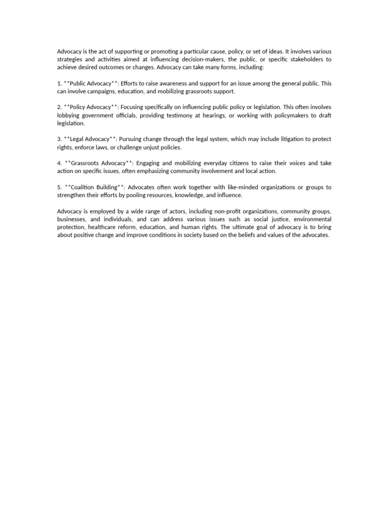 Advocacy | PDF