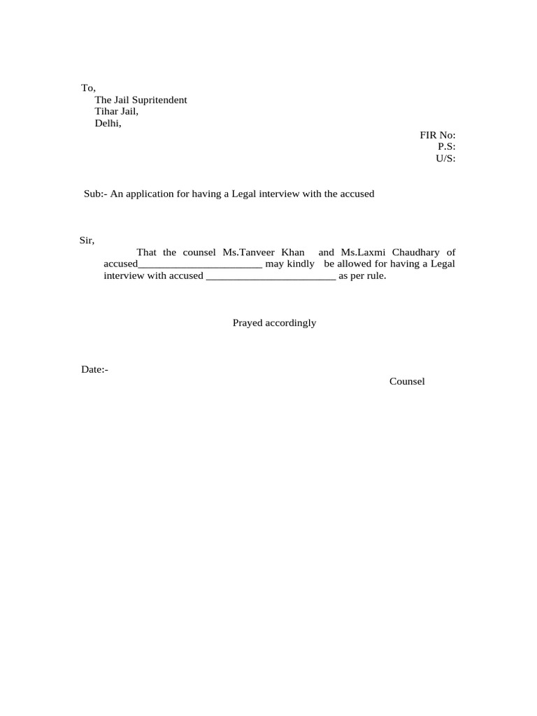 Legal Interview Request for Accused | PDF