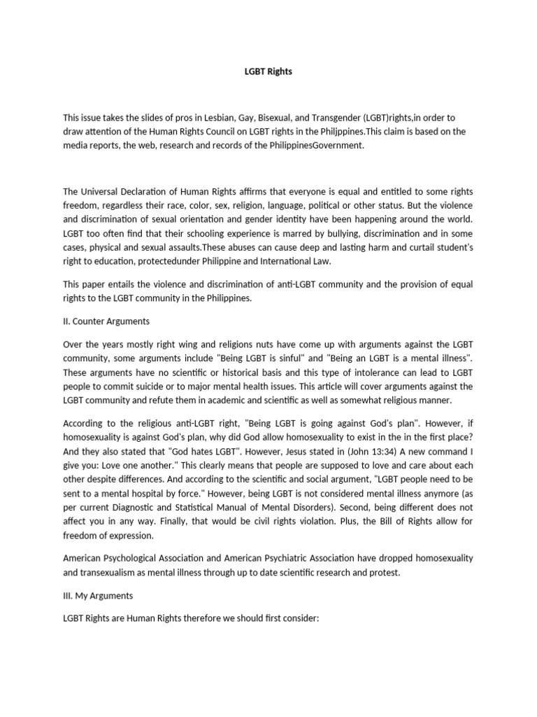 LGBT Rights in the Philippines | PDF | Homosexuality | Lgbt