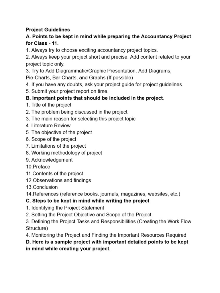 Class 11 Accountancy Project Guidelines | PDF | Expense | Banks