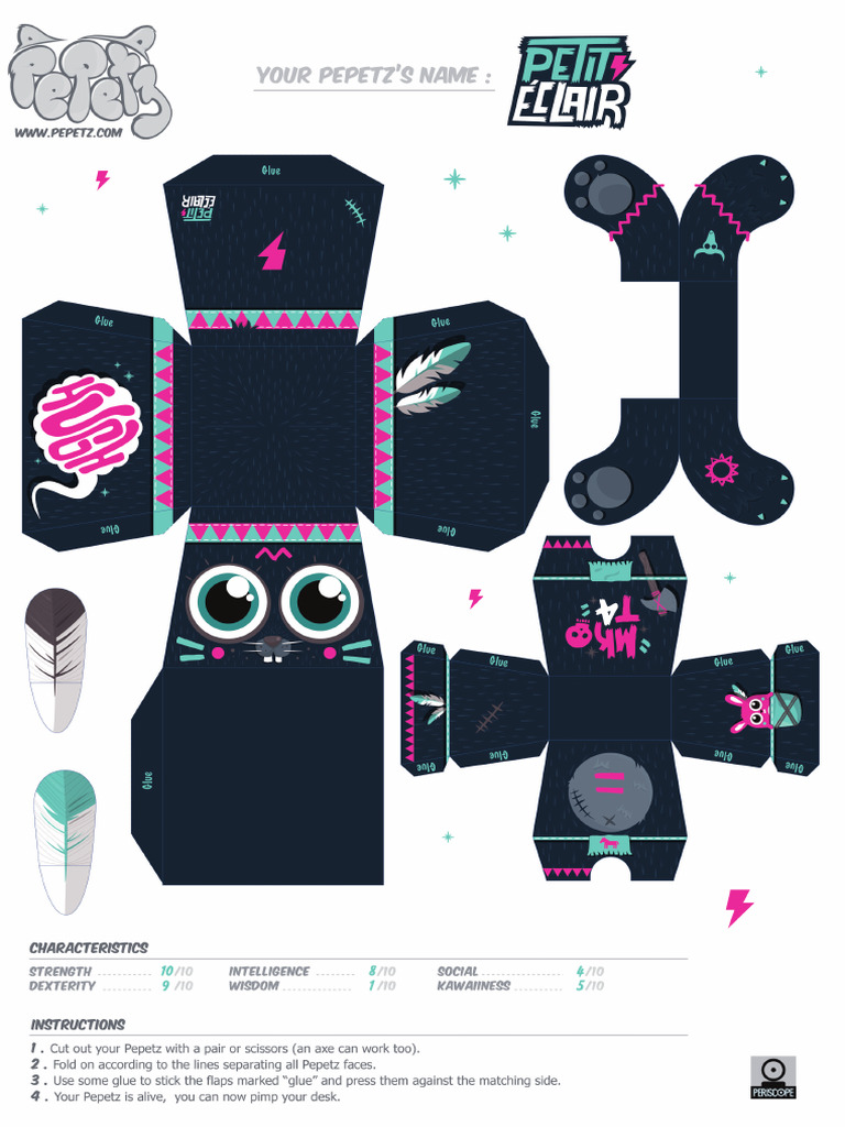 Blog Paper Toy Papertoy Pepetz Petit Eclair Template | PDF