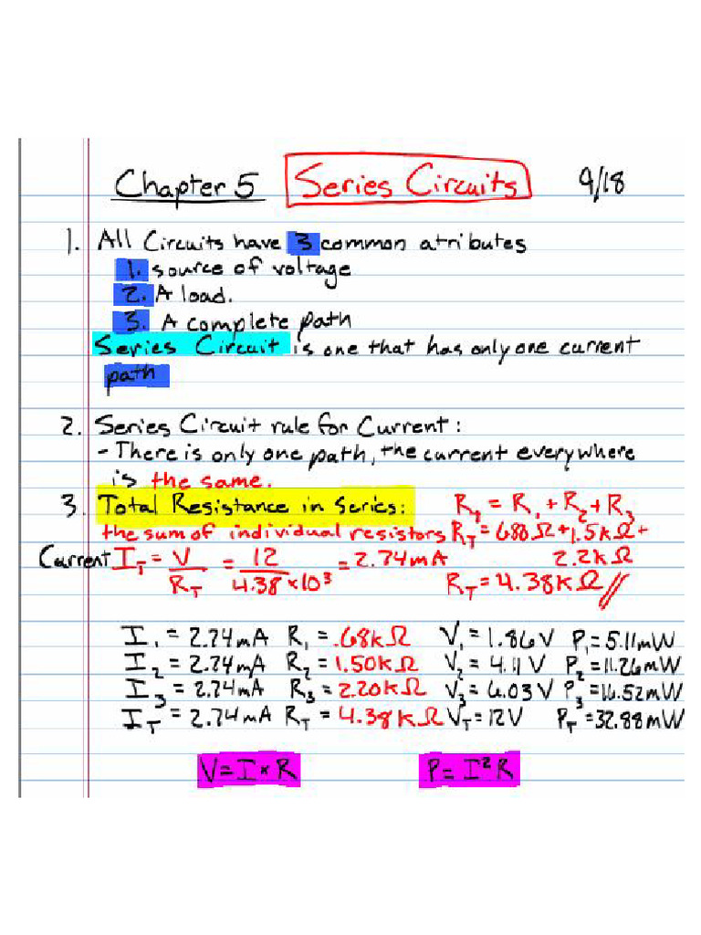 A Sample of Student Class Notes | PDF