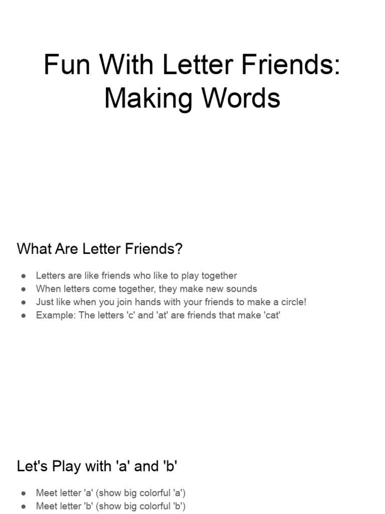 Fun With Letter Friends - Making Words-1 | PDF