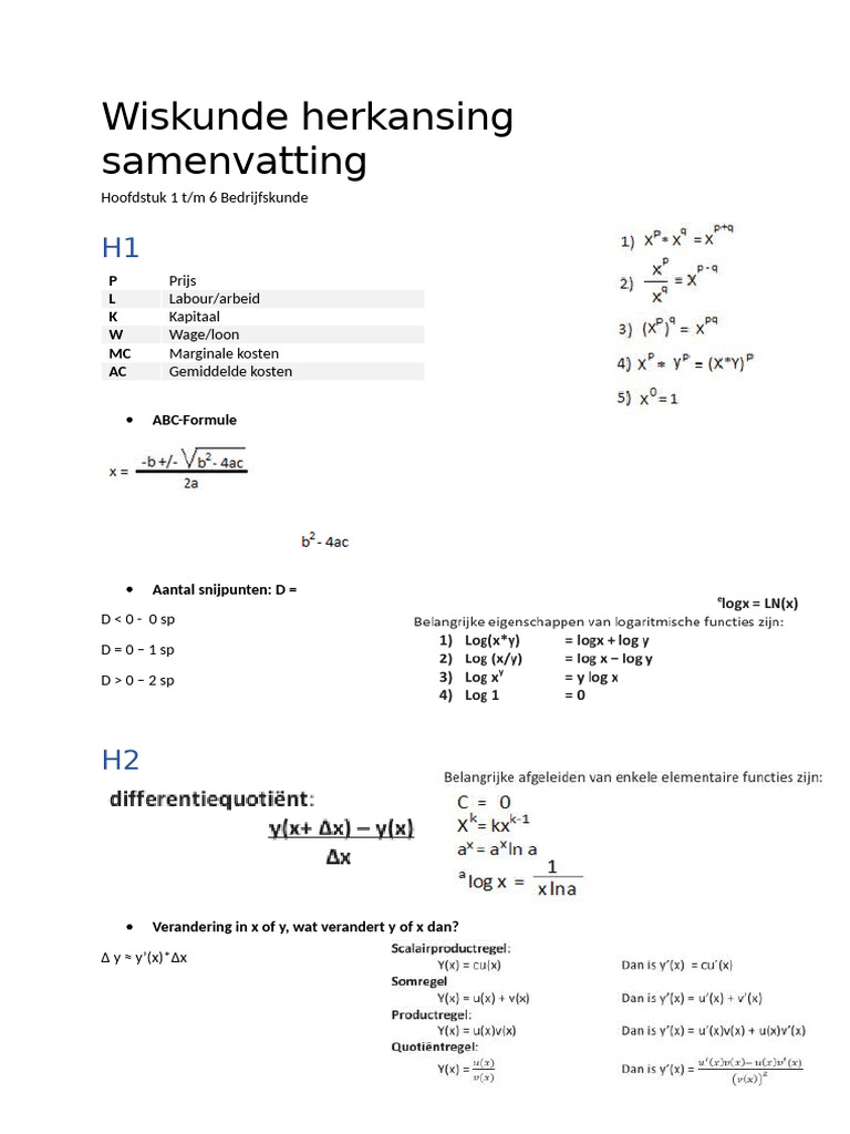 Wiskunde Herkansing | PDF