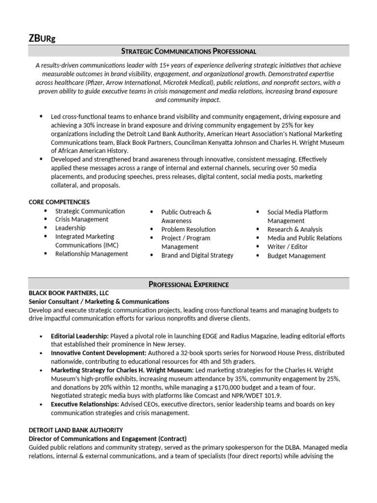 Strategic Communications Expert Profile | PDF | Marketing ...