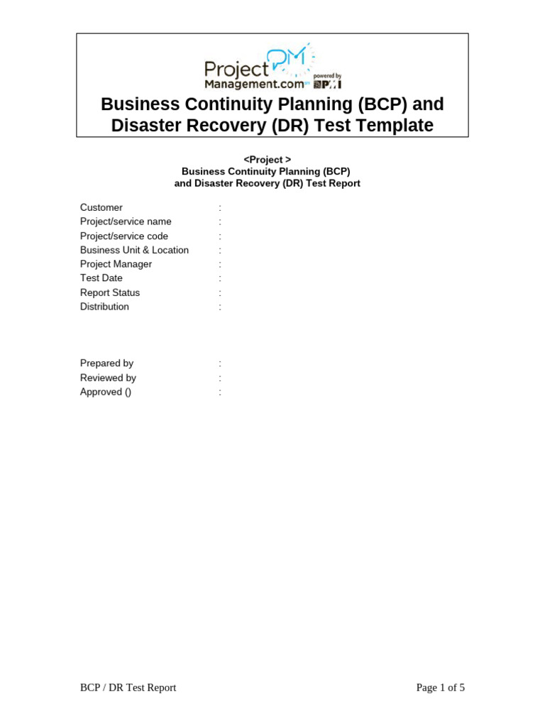BCP/DR Test Report Template | PDF | Computer Science | Software