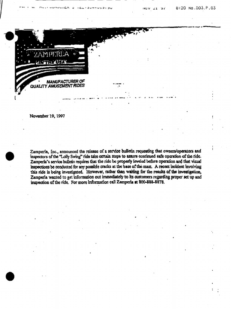Zamperla Lolli-Swing Ride-File 348 | PDF