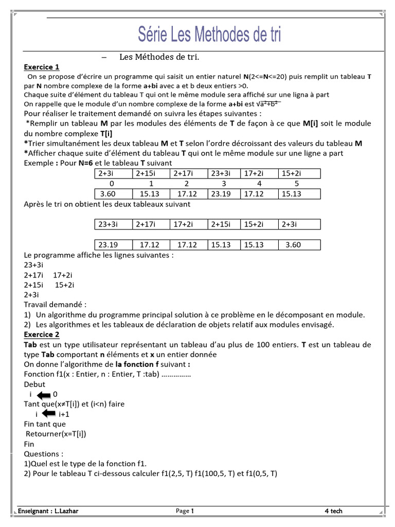Méthodes de tri en programmation | PDF | Algorithmes | Entier naturel