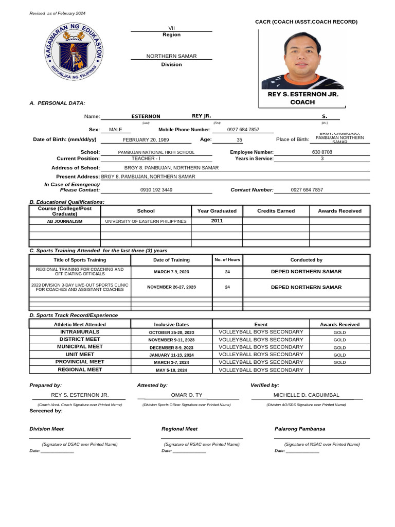 Coach-Record_v2024 | PDF
