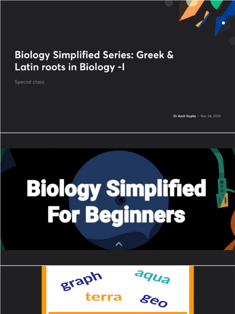 Biology+Simplified+Series:+Greek+&+Latin+Roots+in+Biology+ I | PDF