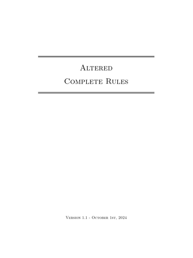 2024 Altered TCG Comprehensive Rules 1.1 EN | PDF