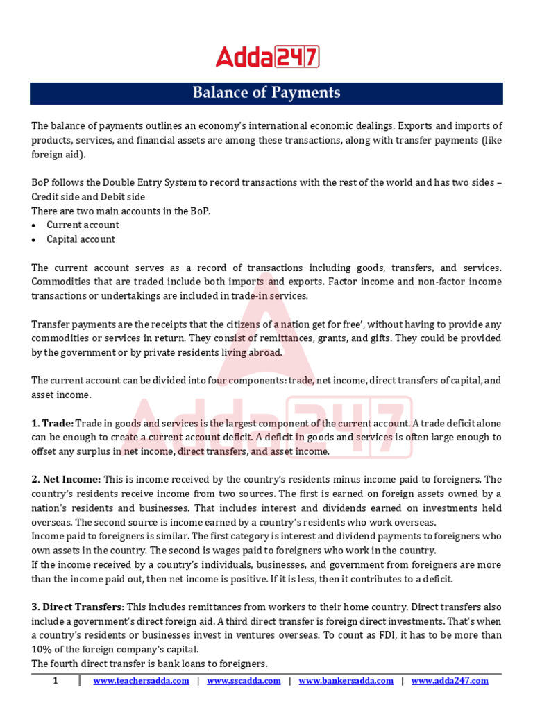 Balance of Payments File | PDF | Balance Of Payments | Financial Markets