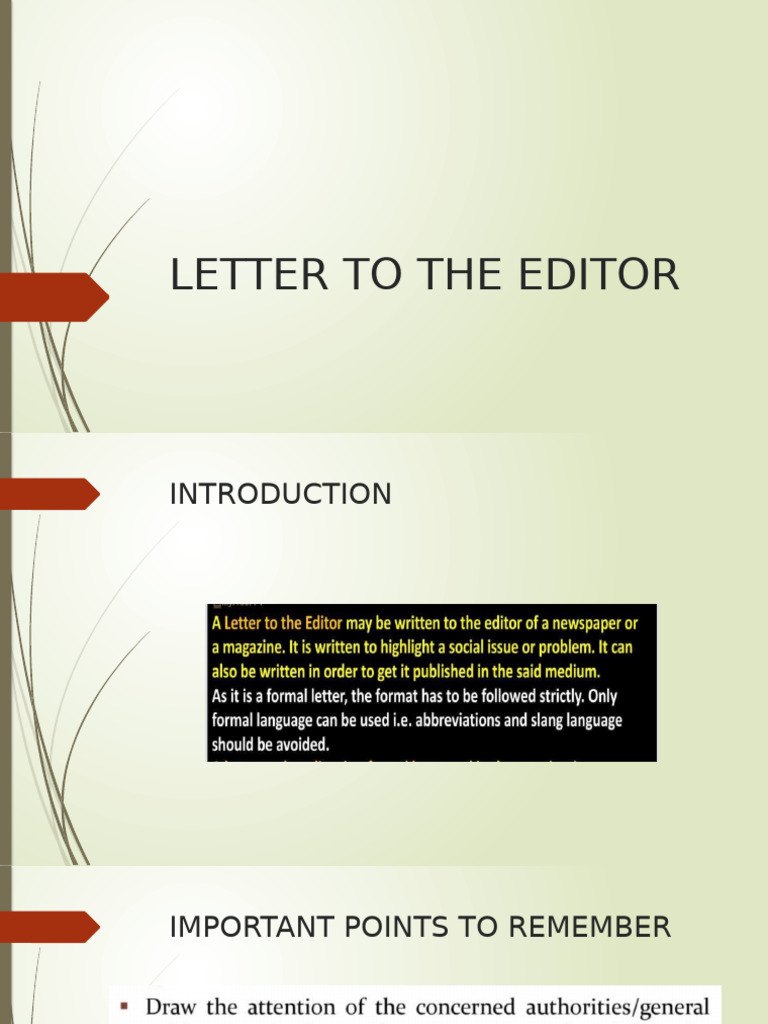 Guide to Writing Letters to the Editor | PDF