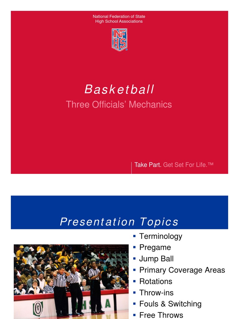 NFHS 3Person Mechanics PowerPoint Athletic Sports Sports Rules And