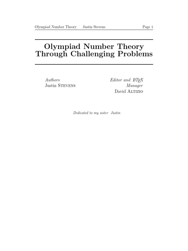 Challenging Olympiad Number Theory | PDF | Mathematics | Number Theory