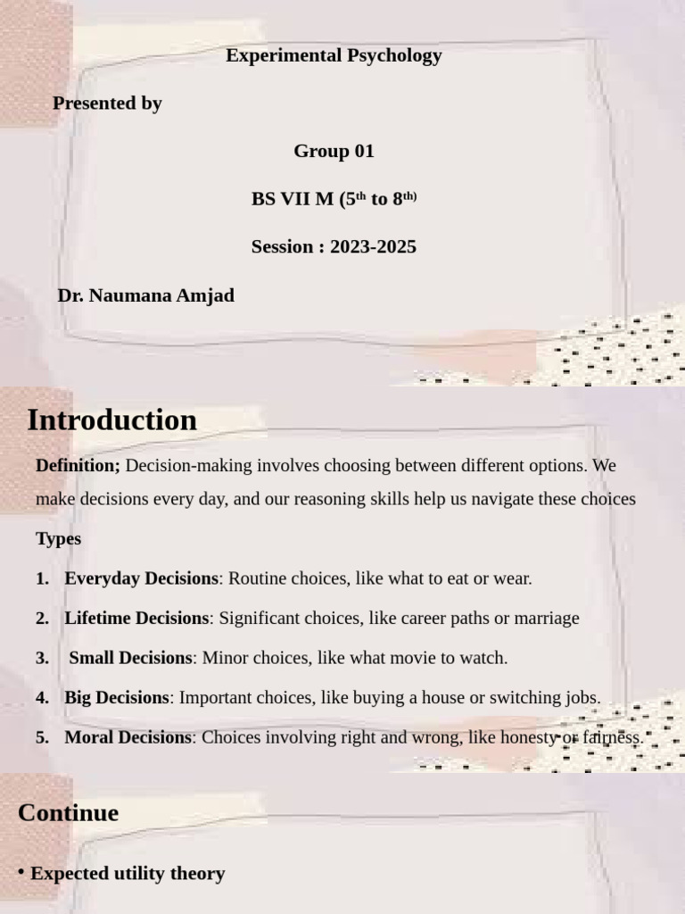 Understanding Decision-Making in Psychology | PDF | Decision Making ...