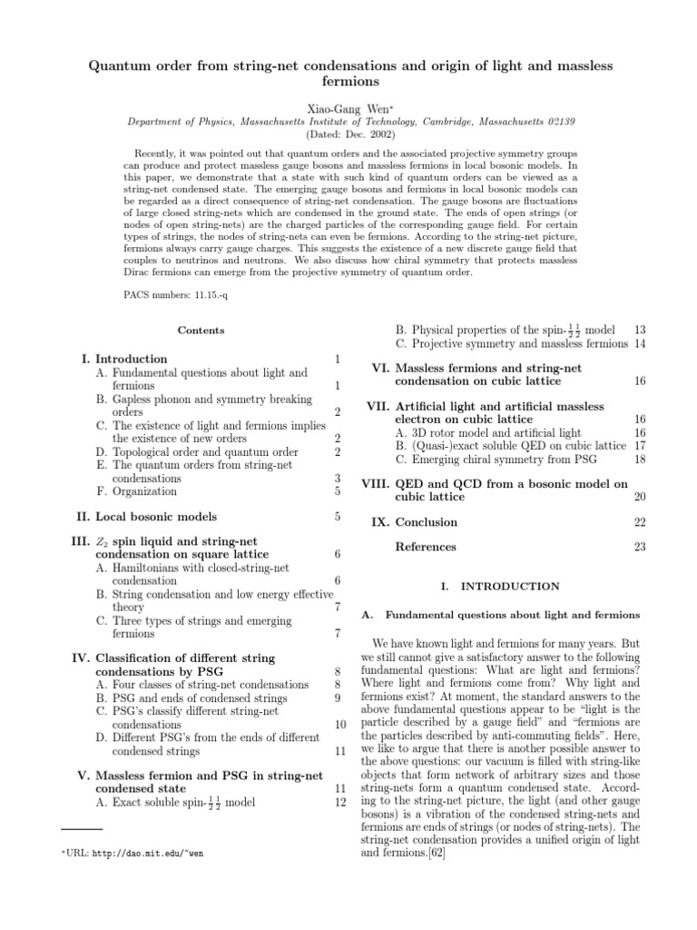 Xiao-Gang Wen - Quantum Order From String-Net Condensations and Origin ...