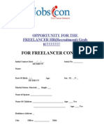 For Freelancer Contract: Opportunity For The FREELANCER HR (Recruitment) Grab It