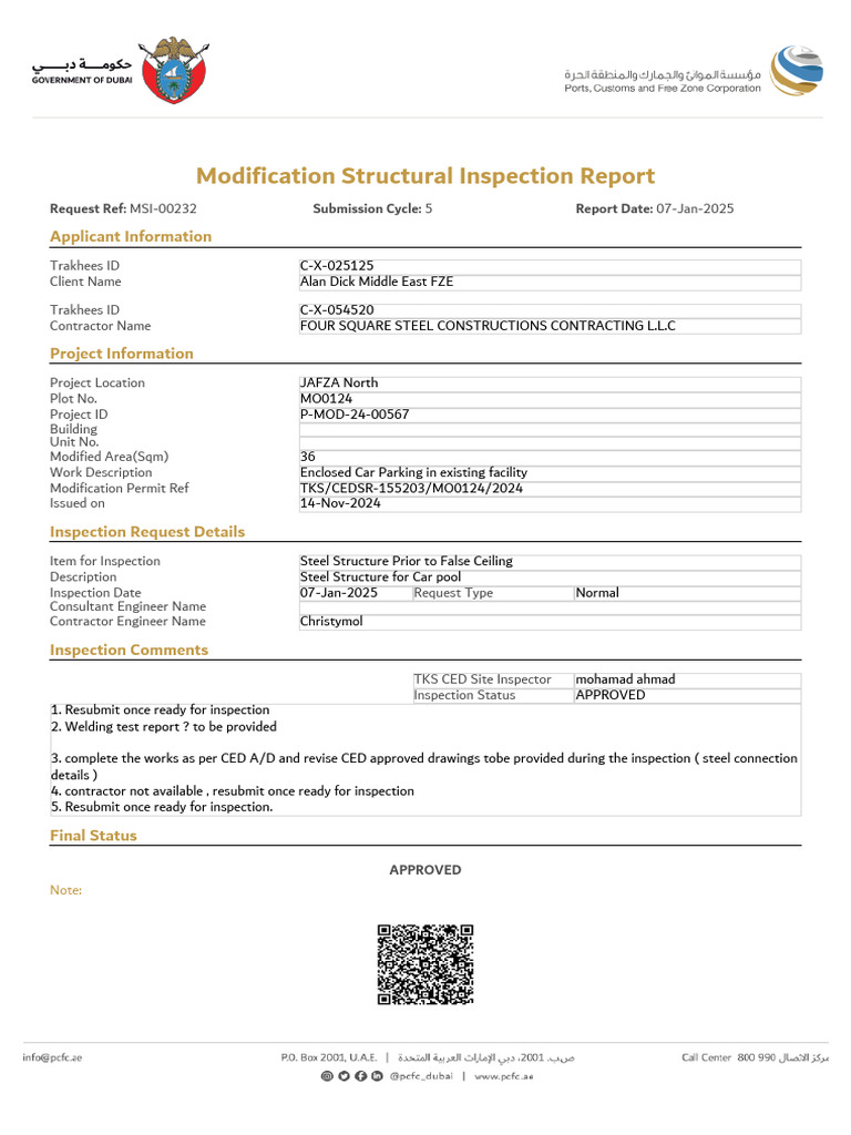 Modification Structural Inspection Report | PDF