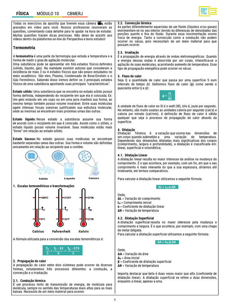 Termometria e Propagação de Calor | PDF | Calor | Temperatura