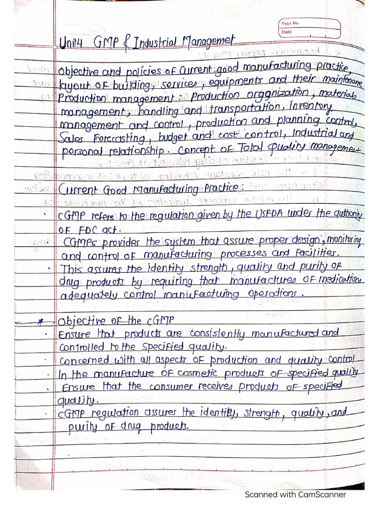 Unit 4 GMP & Industrial Management .MP | PDF