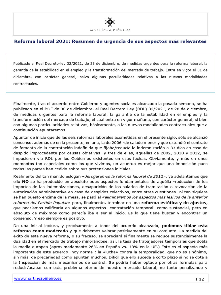 Reforma Laboral 2021 | PDF | Derecho laboral | Salario mínimo