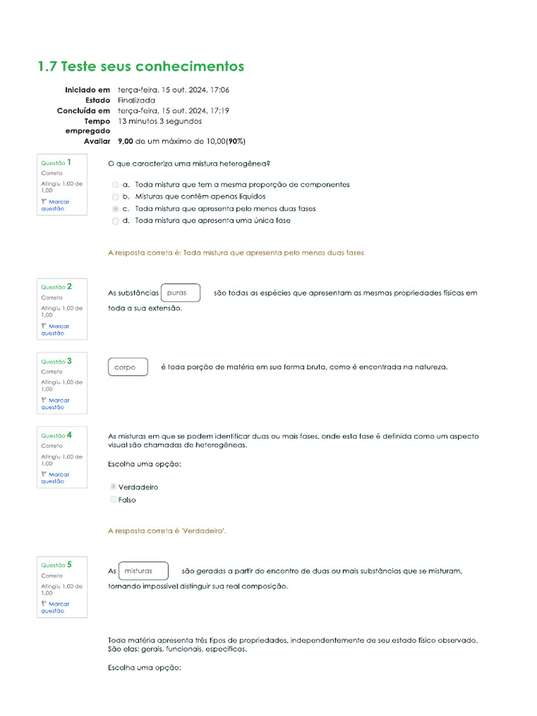 Avaliação Do Modulo 1 - 1 | PDF