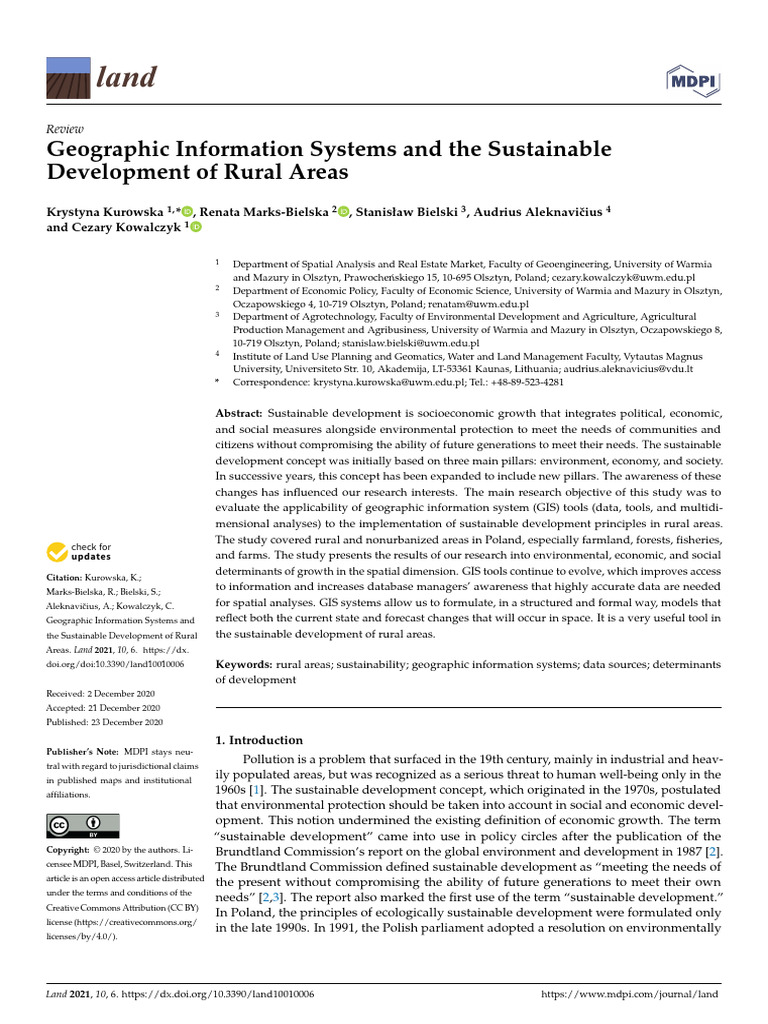 GIS and Sustainable Development of Rural Areas | PDF | Sustainability ...