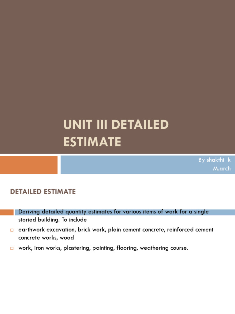 Detailed Estimate for Two-Room Building | PDF | Concrete | Plaster