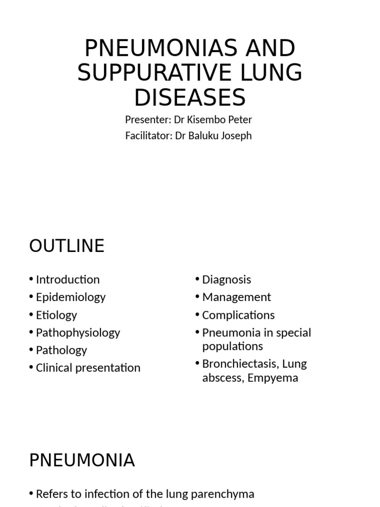 Pneumonias and Suppurative Lung Diseases | PDF | Pneumonia | Lung